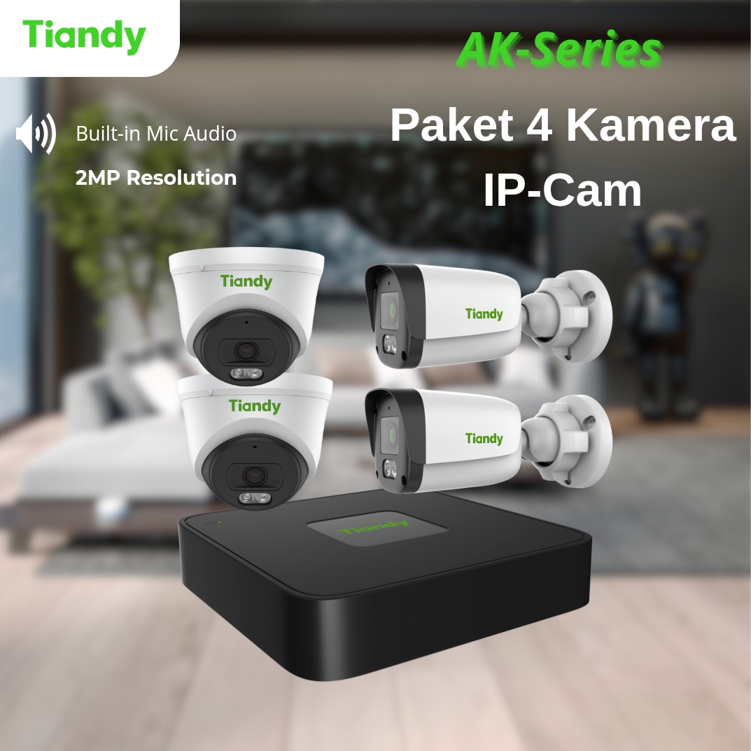 paket ip cam cctv tiandy 4 kamera