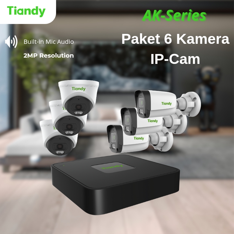 paket ip cam cctv tiandy 6 kamera