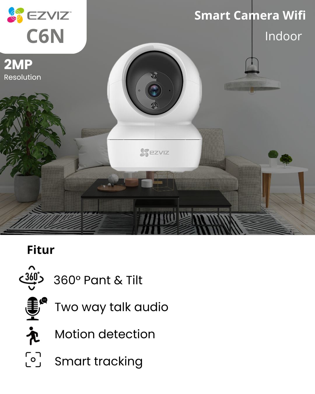 paket pemasangan cctv wifi ezviz c6n