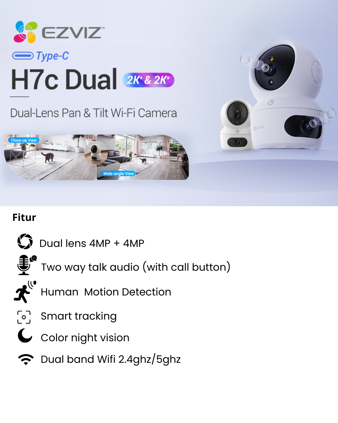 paket pemasangan cctv wifi ezviz h7c